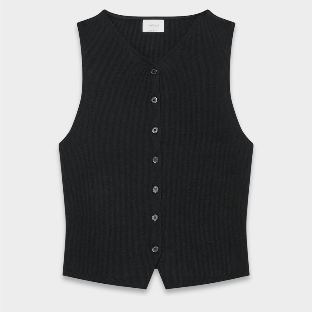 Aritzia Wilfred Croquet Sweater Vest - Black - XS
